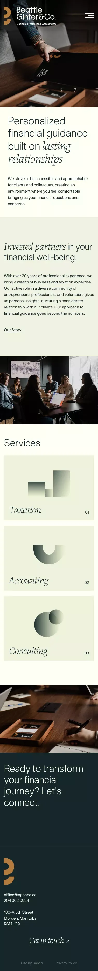 Beattie Ginter & Co. Chartered Professional Accountants - Morden mobile view