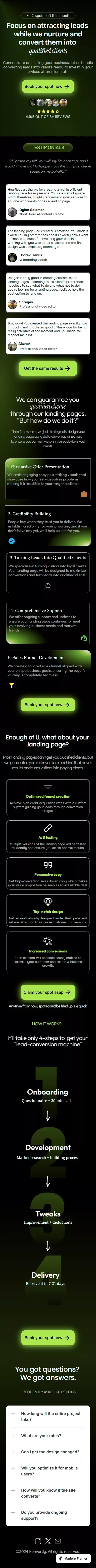 Konvertly | Optimized Landing Pages mobile view