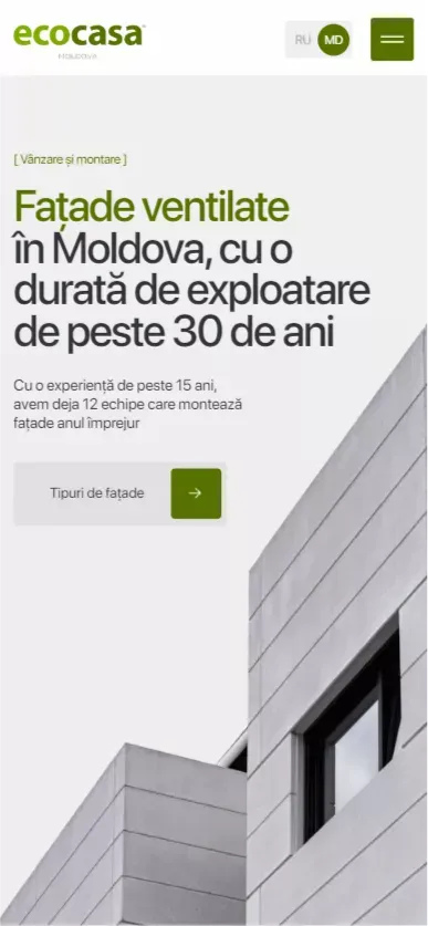ECOCASA — Fațade ventilate în Moldova mobile view