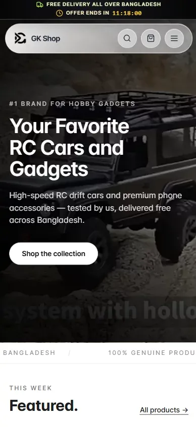 GK Shop | RC car and gadget store in Bangladesh mobile view