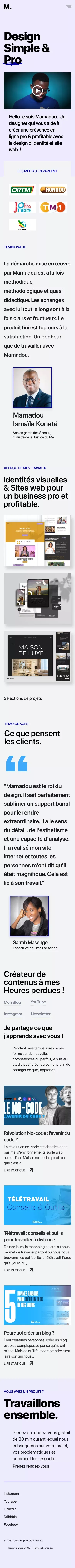 Designer | Consultant | Créateur de contenu - Mamadou Koné mobile view