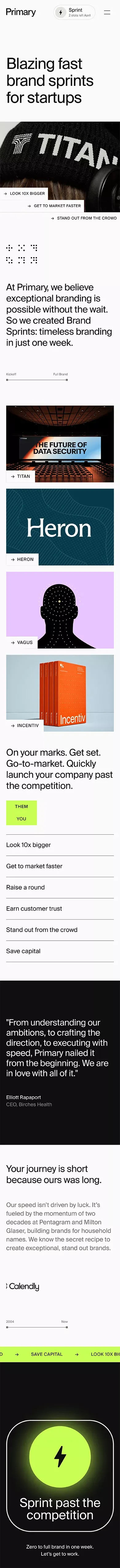 Primary | Brand Sprints mobile view