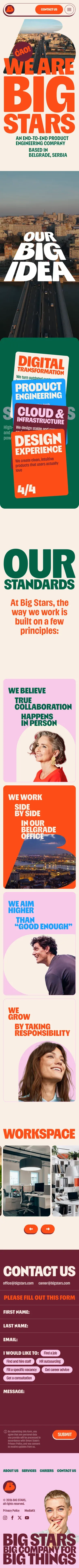 We are Big Stars mobile view