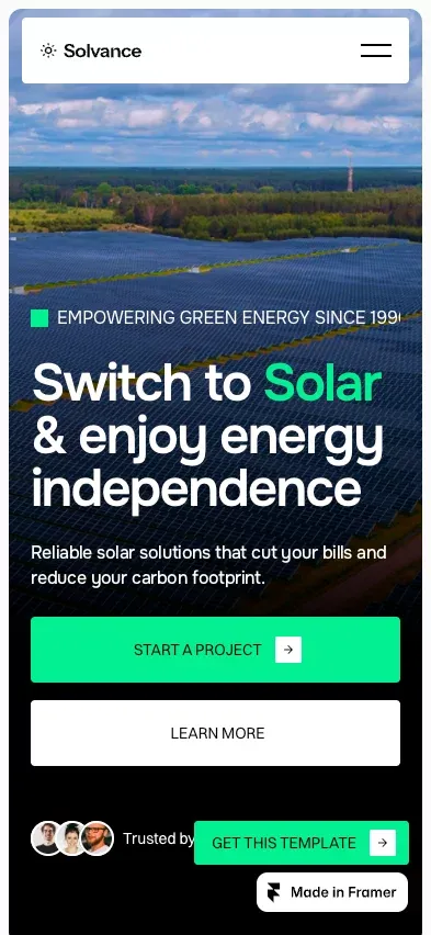 Solvance â Switch to Solar & Enjoy Energy Independence mobile view
