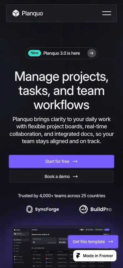 Planquo â Smarter Financial Planning Made Simple mobile view
