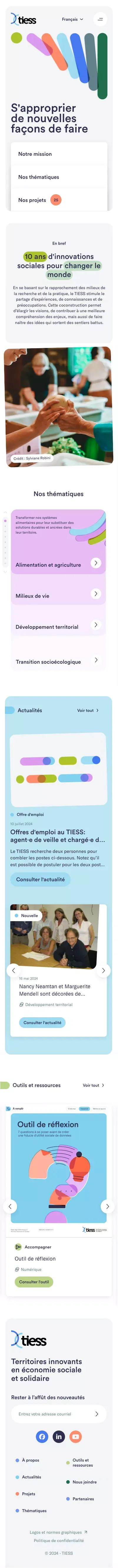 Territoires innovants en économie sociale et solidaire, le TIESS mobile view