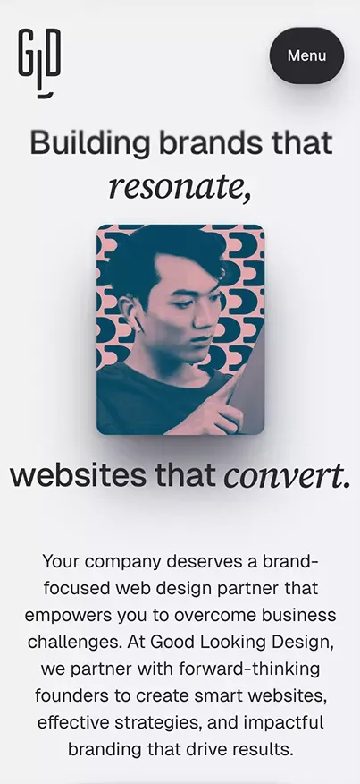 Good Looking Design | Boutique Agency Specialising in Brand Identity & Website Creation mobile view