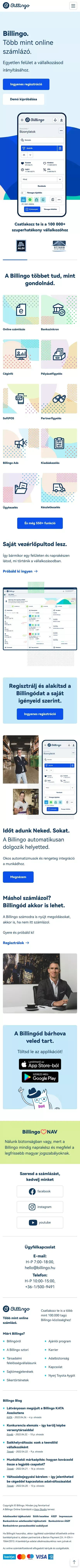 Billingo online számlázó - elektronikus számlázás egyszerűen mobile view