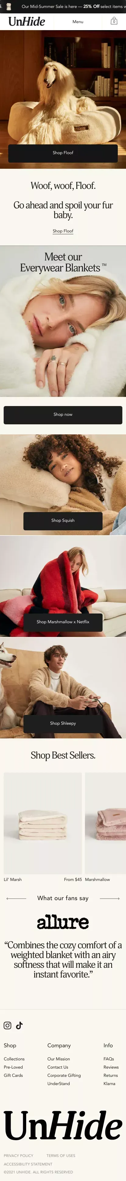 UnHide | A vegan lifestyle brand for your couch mobile view