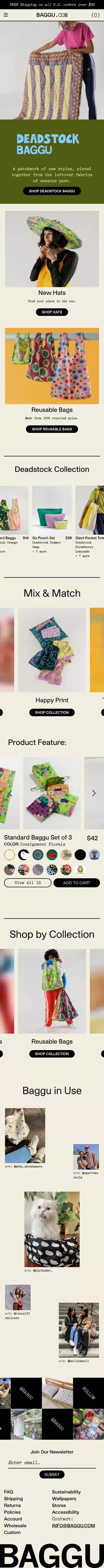 BAGGU mobile view