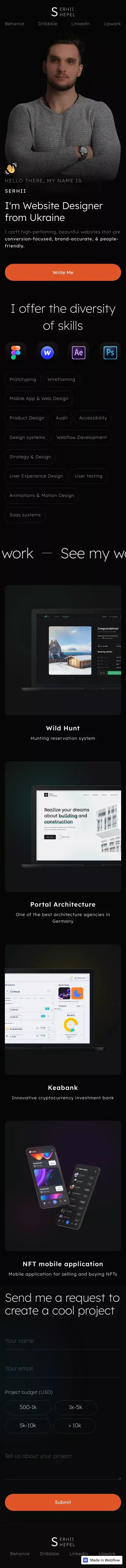 Personal Site mobile view