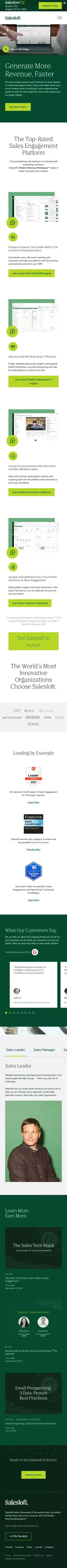 Salesloft: The Leading Sales Engagement Platform mobile view