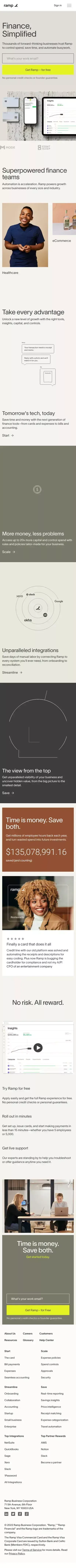 Ramp - Corporate cards and finance automation that scales with you mobile view