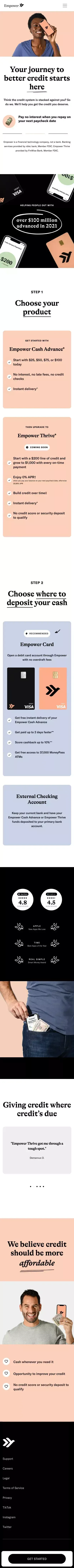 Affordable Credit, Designed for Everyone │ Empower mobile view