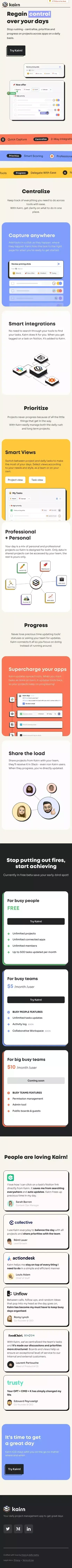 Kairn - Get Great Days mobile view