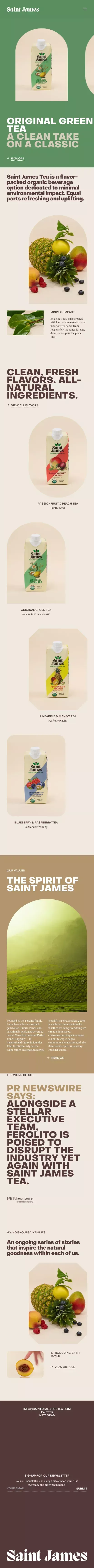 Saint James Iced Teas mobile view