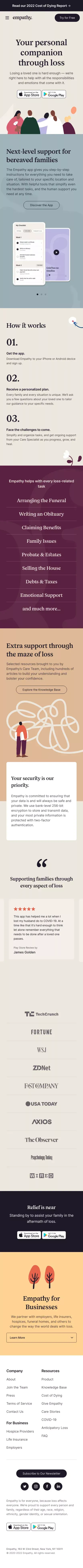 Support for Loss | Empathy mobile view