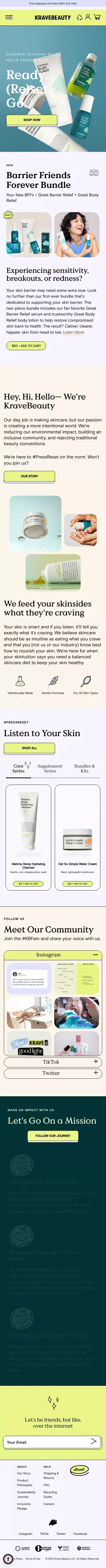 KraveBeauty – #PressReset on the Skincare Norm mobile view