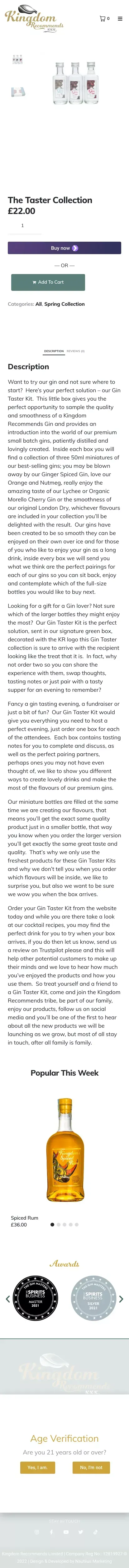 Gin Taster Kit - The Taster Collection - Kingdom Recommends mobile view