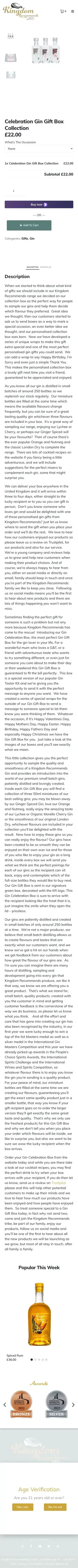 Gin Gift Box - Personalised Gin Gifts - Personalised Collection Box - Kingdom Recommends mobile view