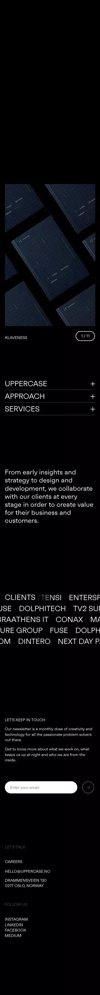 uppercase - your digital partner mobile view