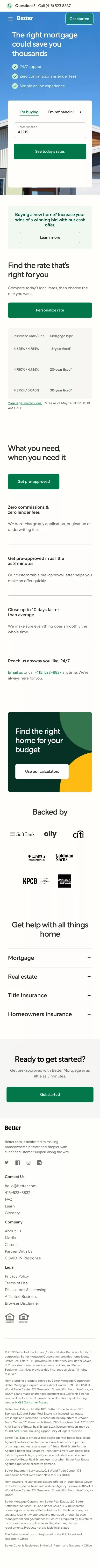 Better Mortgage | Simple, Online Mortgage mobile view
