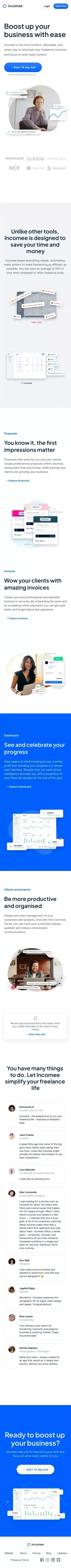 Incomee - Boost up your business with ease mobile view
