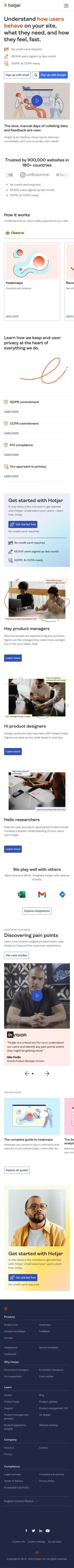 Hotjar: Website Heatmaps & Behavior Analytics Tools mobile view