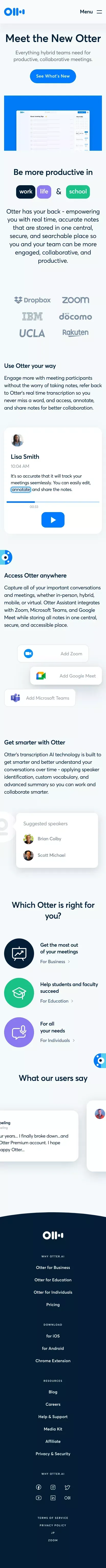 Otter.ai - Voice Meeting Notes & Real-time Transcription mobile view