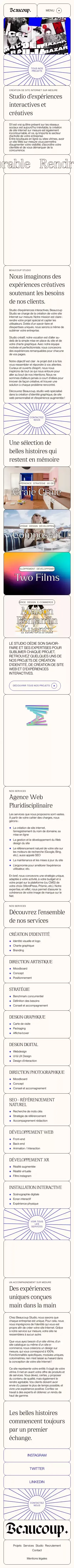 Studio Beaucoup • Création de site internet sur mesure mobile view