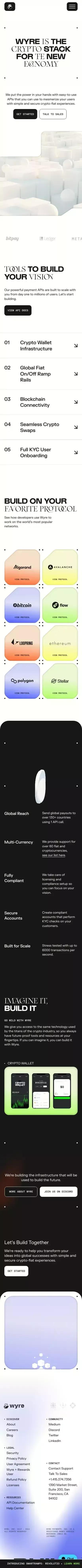 Wyre | The Crypto Stack for the New Economy mobile view