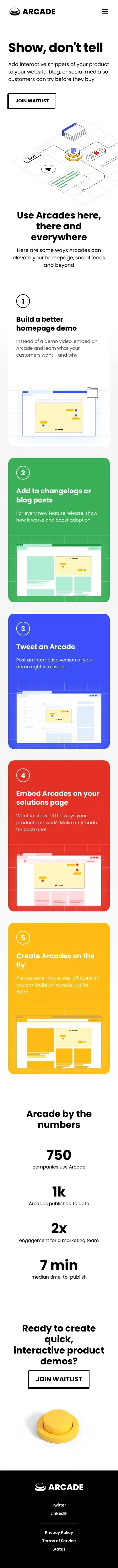 Arcade | Create Interactive Product Demos mobile view
