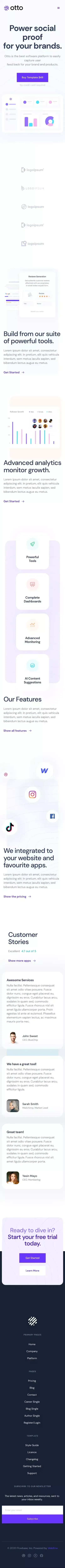 Otto - Webflow Website Template mobile view