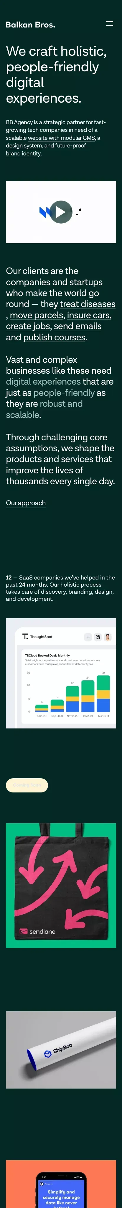 BB Agency - Human Experience Design and Development Agency mobile view