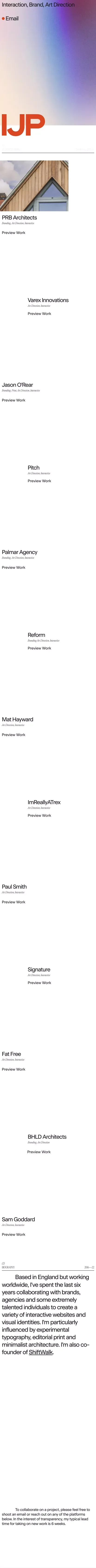 Interaction, Brand, Art Direction - Isaac Powell mobile view