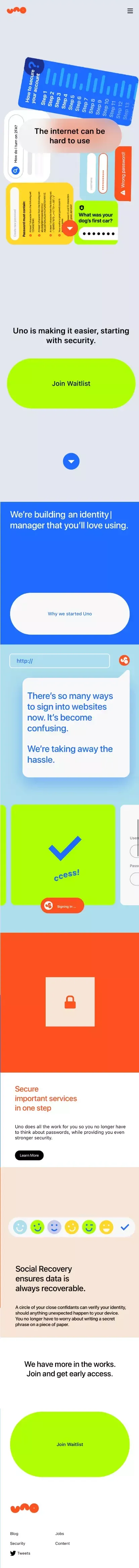 Uno mobile view