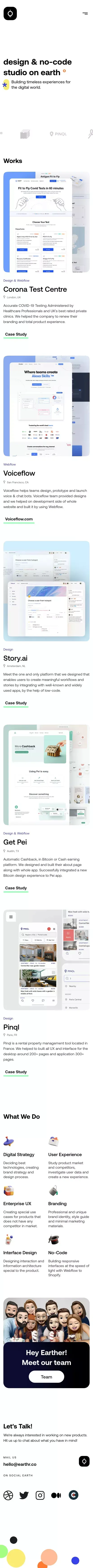design & no-code studio! mobile view