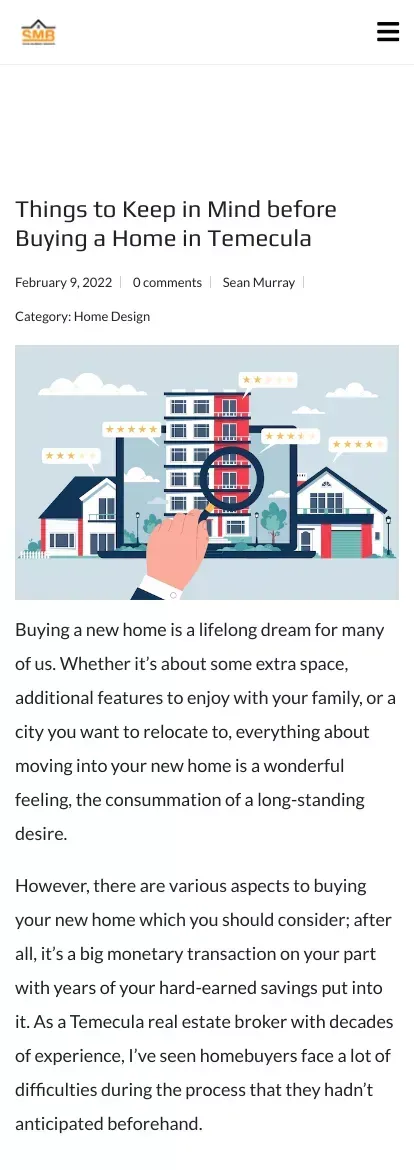 Important things to Keep in Mind before Buying a Home in Temecula. mobile view