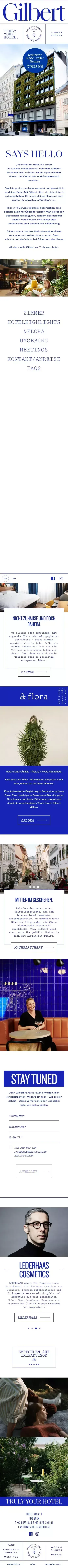 Hotel Gilbert - Das wohl charmanteste Hotel im Herzen Wiens mobile view