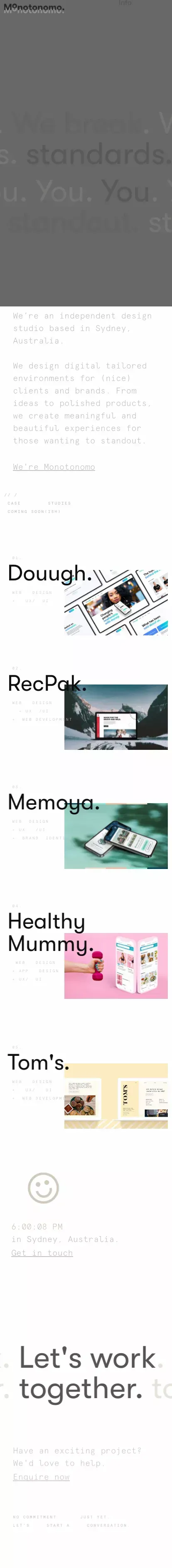 Monotonomo - Digital Design Studio mobile view