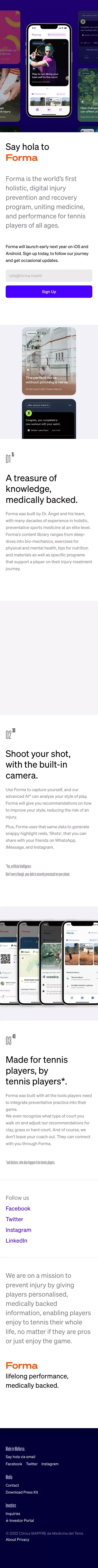 Forma · Lifelong performance, medically backed. mobile view