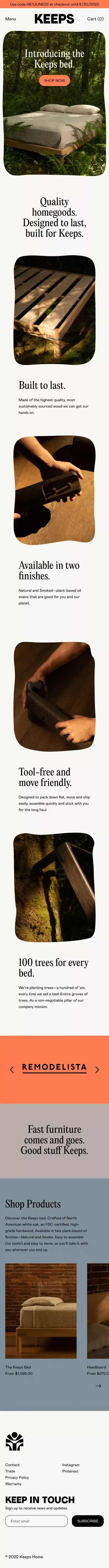 Keeps Home – Built For Keeps mobile view
