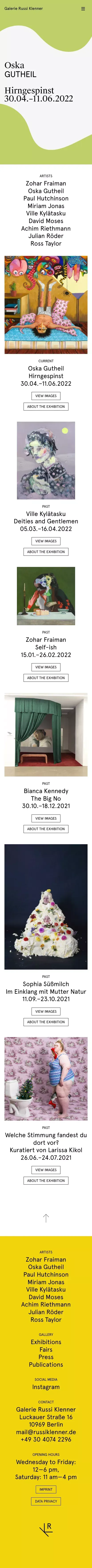 Galerie Russi Klenner mobile view