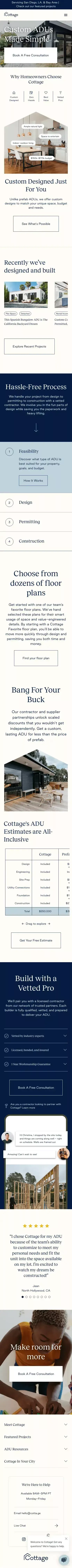 Cottage: Build your Custom ADU in LA and the Bay Area mobile view