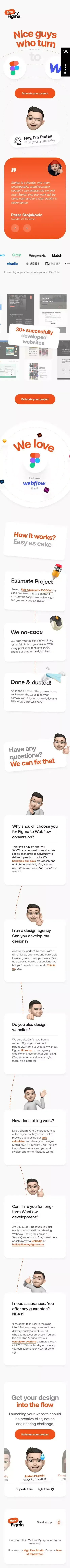 Figma to Webflow - Powered by High Five Studio mobile view