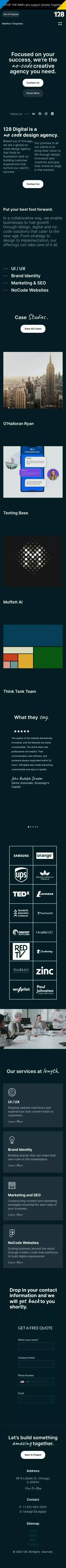 128 Digital Agency | The no code creative agency you need. mobile view