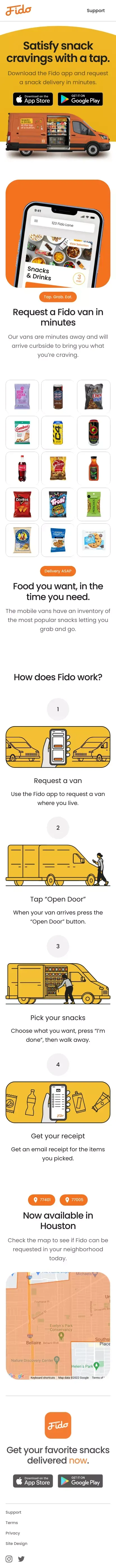 Fido — Your favorite snacks delivered now. mobile view