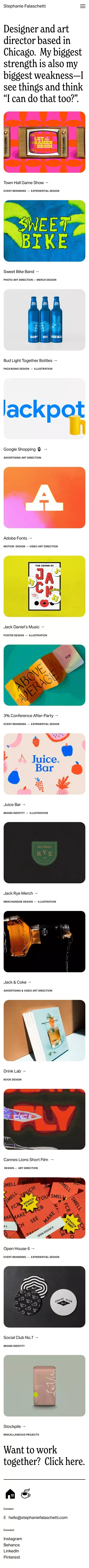 Stephanie Falaschetti— Designer & Art Director mobile view