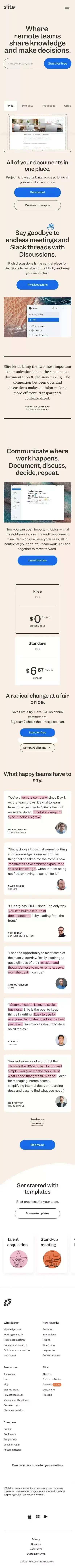 Slite - The workspace for remote teams mobile view
