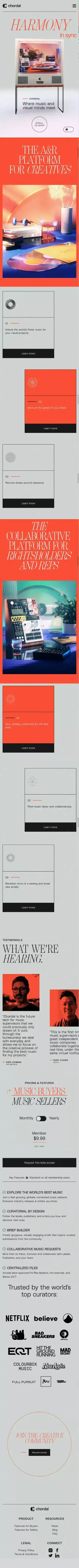 Chordal - Harmony in Sync mobile view